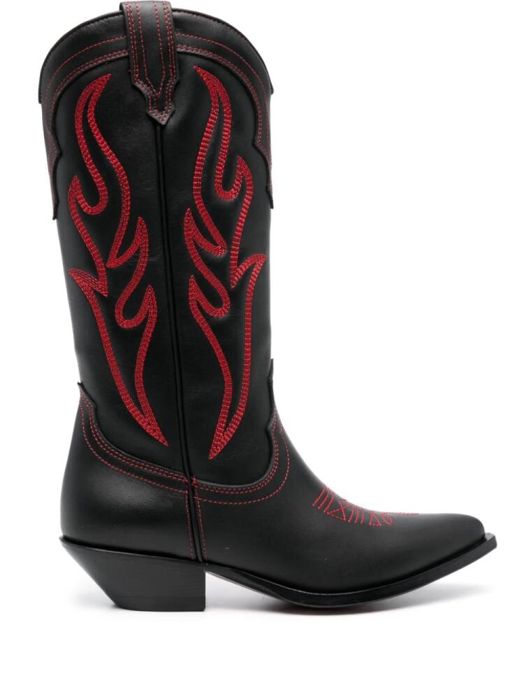 Sonora Santa Fe leather cowboy boots - Black Cover