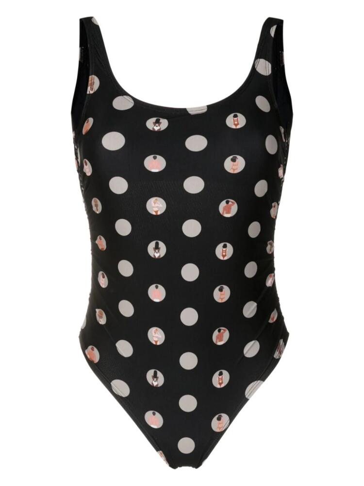 Amir Slama graphic-print one-piece swimsuit - Black Cover