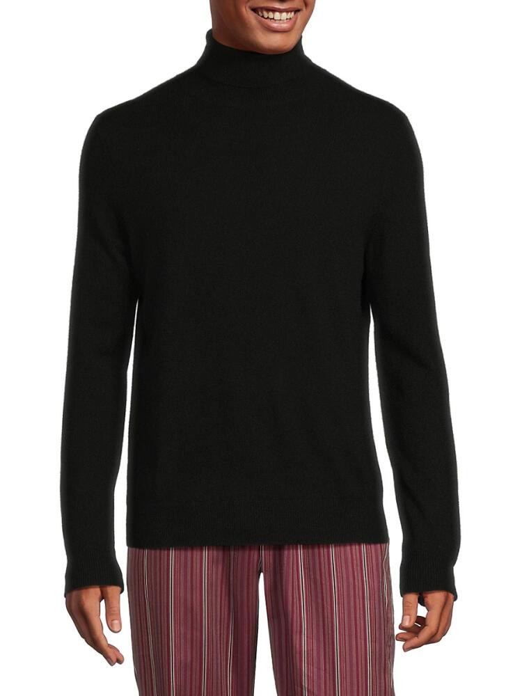 Amicale Men's Classic Fit Turtleneck Cashmere Sweater - Black Cover