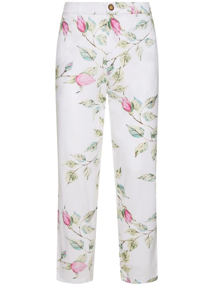 HARAGO Floral Print Cotton Pants Cover