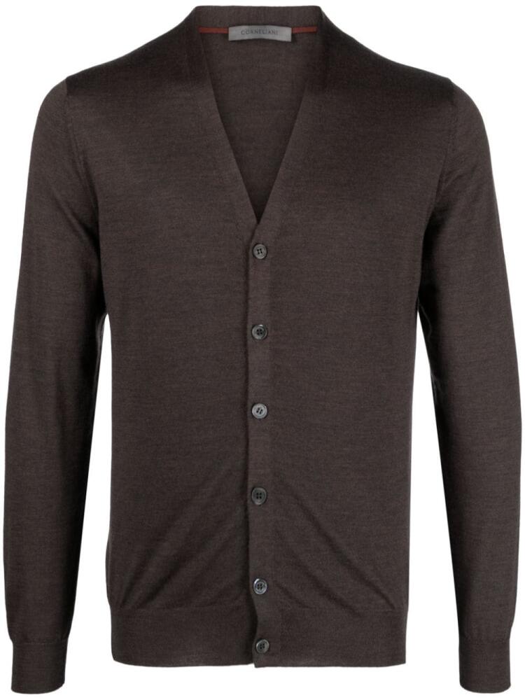 Corneliani V-neck fine-knit cardigan - Brown Cover