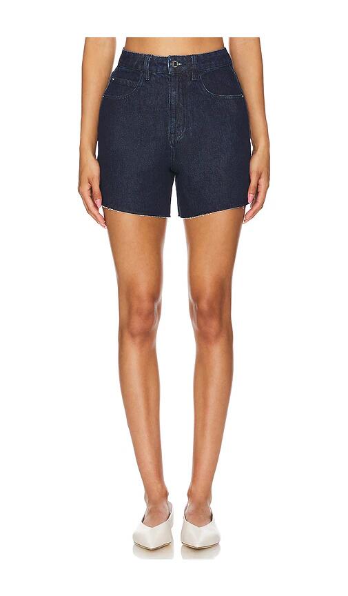 WeWoreWhat High Rise Flare Short in Blue Cover