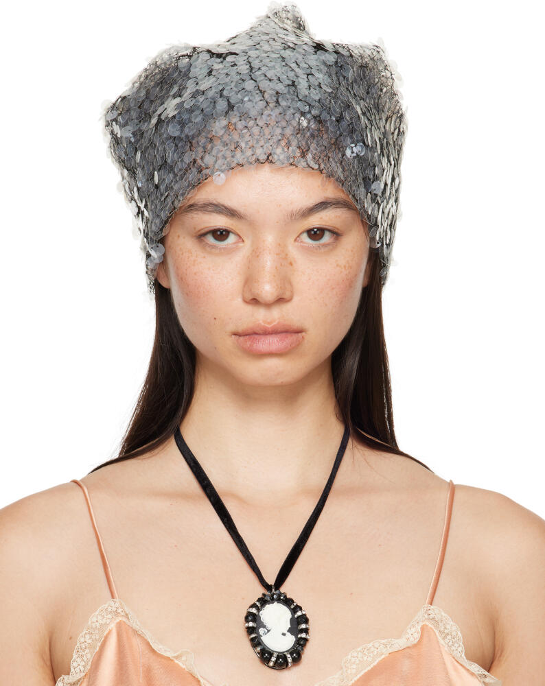 Anna Sui Black Sea Nymph Sequins Beanie Cover