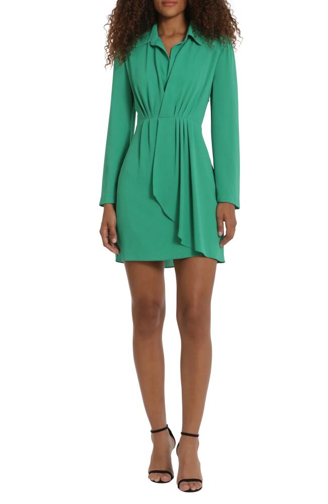 DONNA MORGAN FOR MAGGY Ruffle Detail Long Sleeve Minidress in Bright Jade Cover