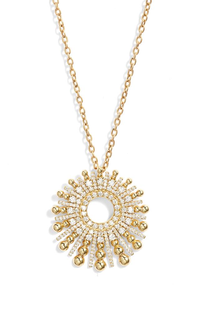 Mindi Mond Icon Gold Bead & Diamond Spoke Pendant Necklace in 18K Yg Cover