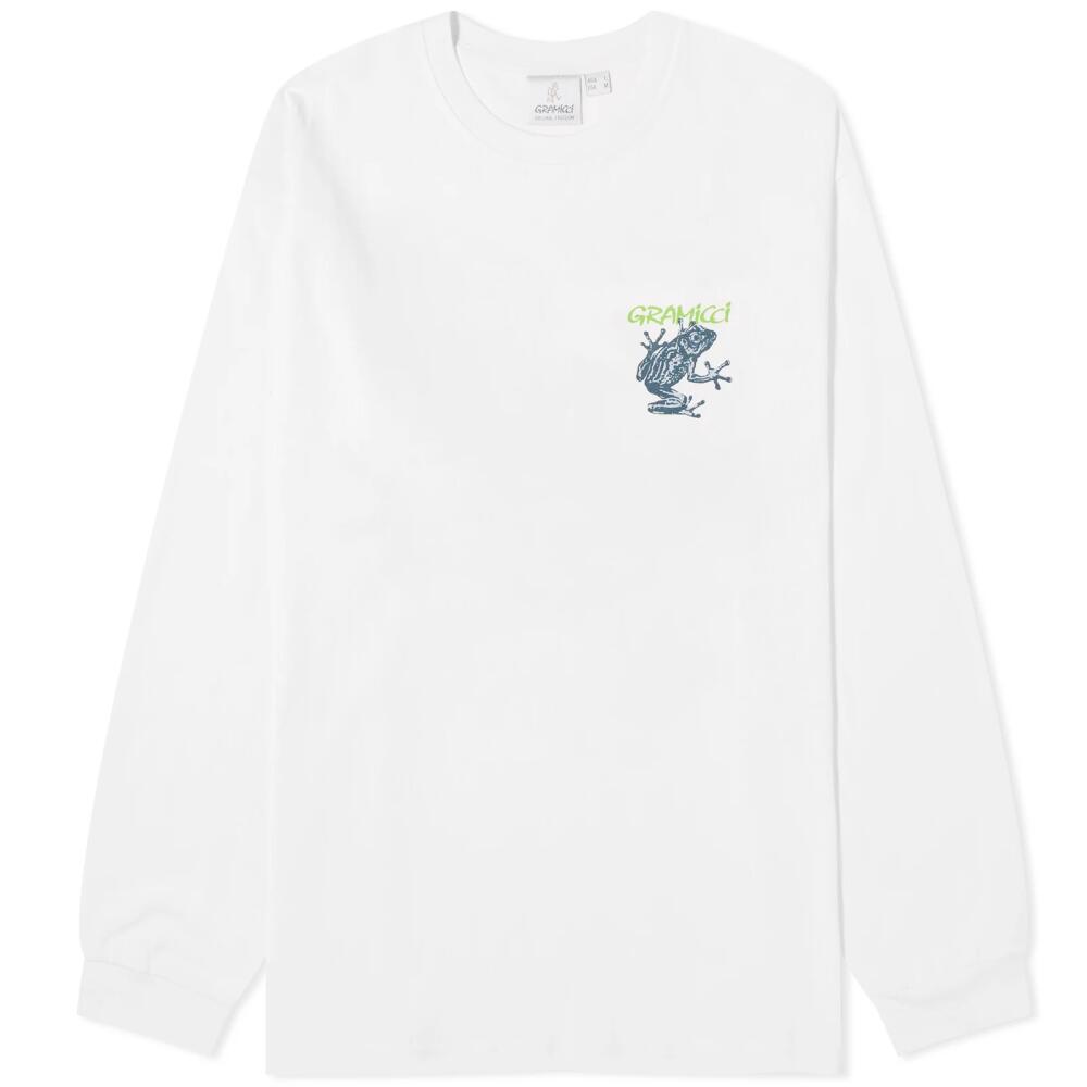 Gramicci Men's Sticky Frog Long Sleeve T-Shirt in White Cover