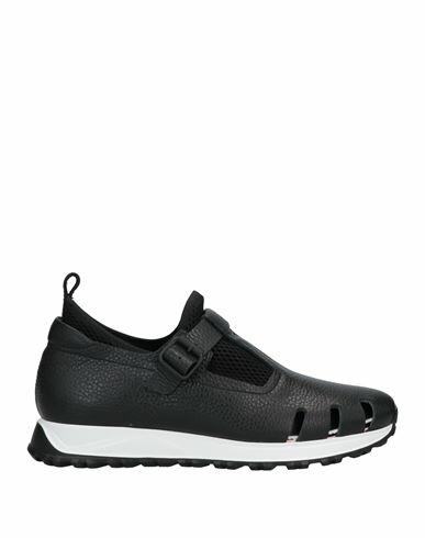 Giovanni Conti Man Sneakers Black Leather, Textile fibers Cover