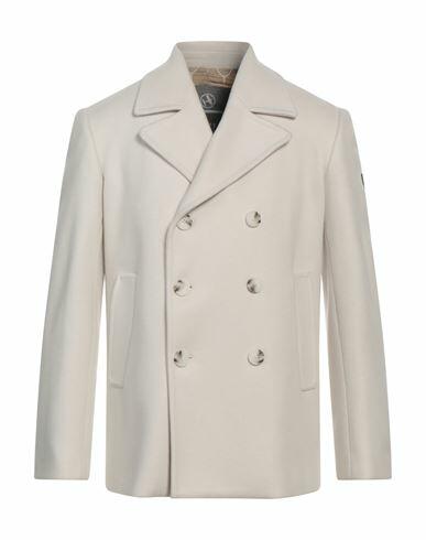 Havana & Co. Man Coat Off white Polyester, Wool Cover