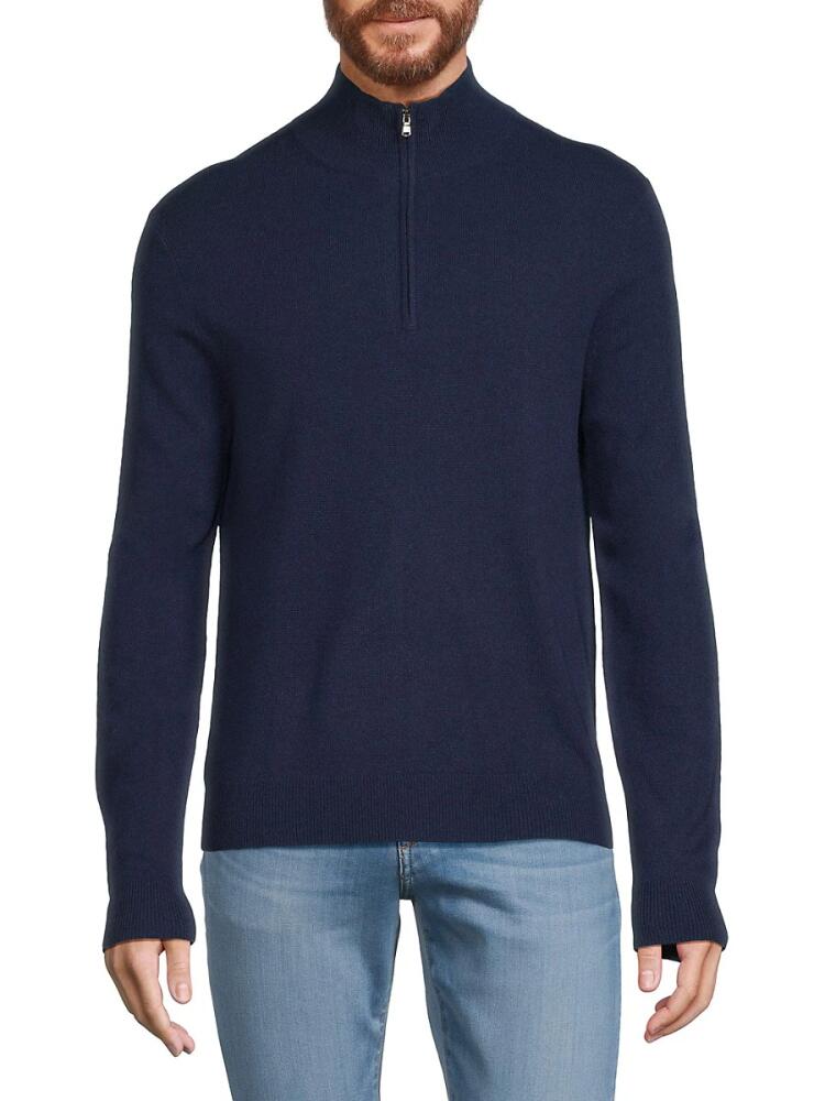 Amicale Men's Classic Fit Cashmere Pullover - Navy Cover