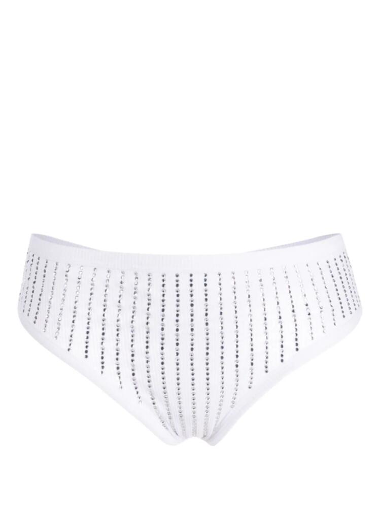 The Attico rhinestone-embellished briefs - White Cover