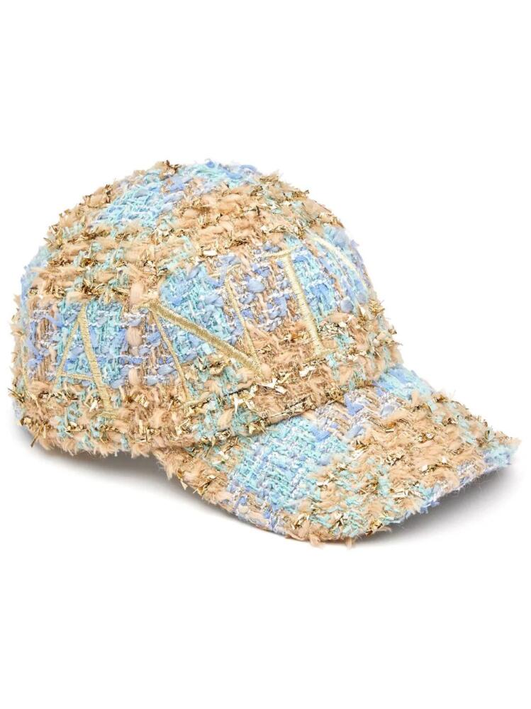 Nina Ricci metallic-thread tweed cap - Blue Cover