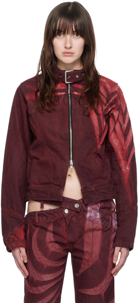 Masha Popova SSENSE Exclusive Red Denim Jacket Cover