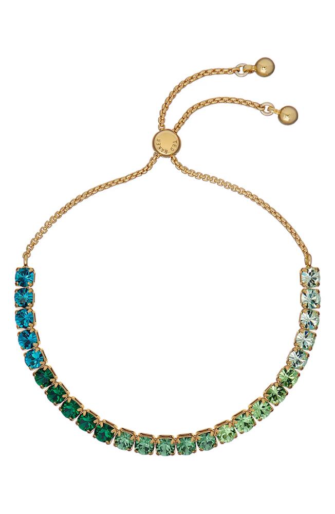 Ted Baker London Melrah Ombré Crystal Slider Bracelet in Gold Tone/Green Ombre Cover