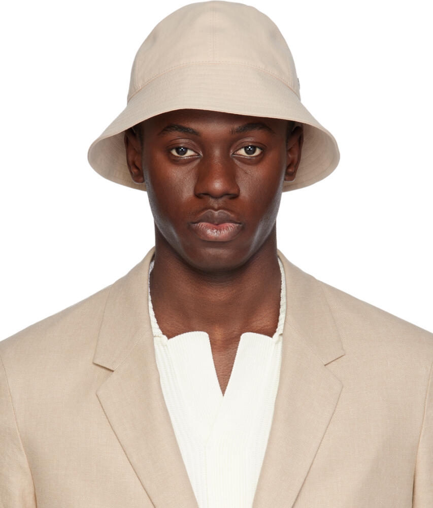 ZEGNA Beige Oasi Lino Bucket Hat Cover