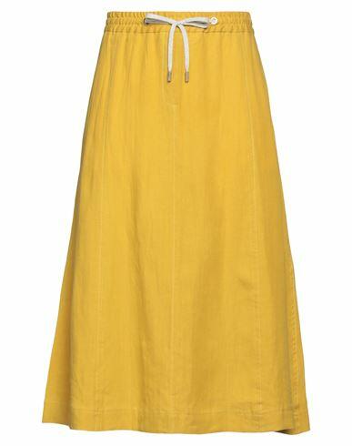 Eleventy Woman Midi skirt Ocher Linen Cover