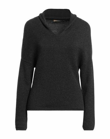 Gentryportofino Woman Sweater Steel grey Virgin Wool, Cashmere Cover