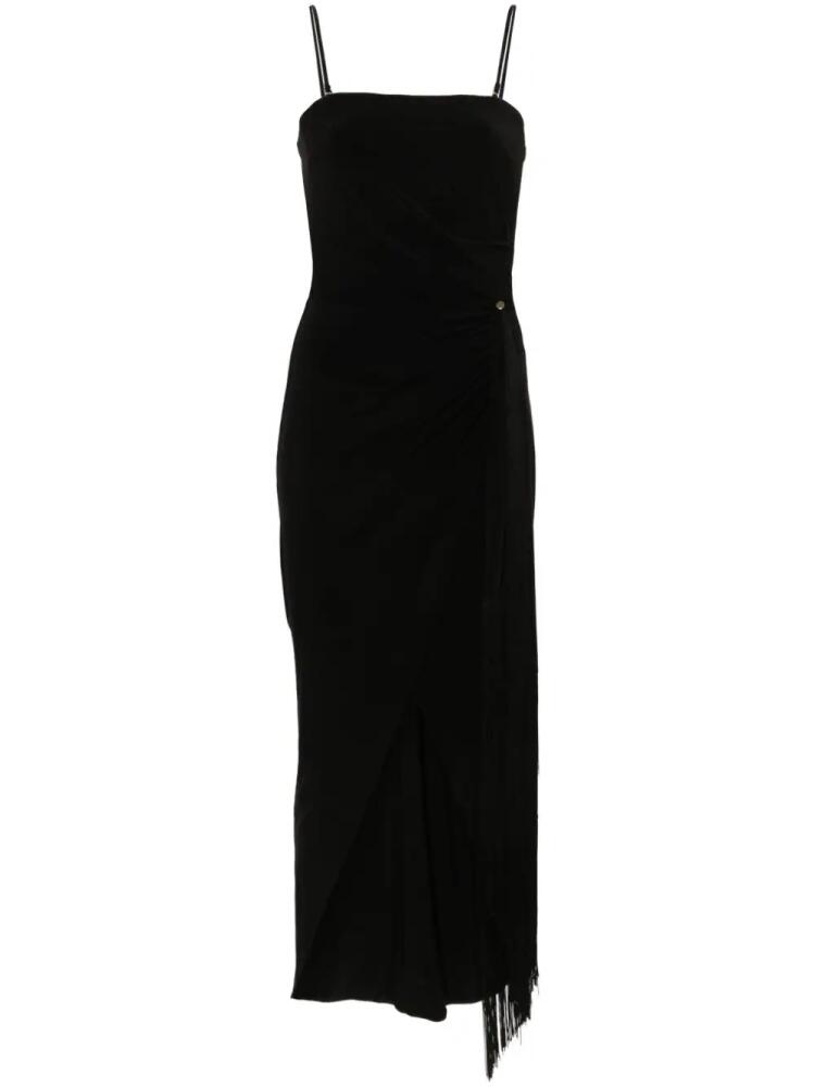 NISSA fringed-sash midi dress - Black Cover