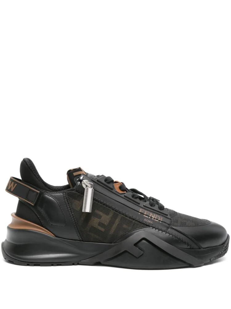 FENDI Flow FF-jacquard leather sneakers - Black Cover