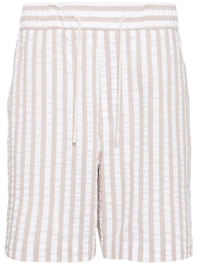 CHÉ Marinero striped seersucker shorts - Neutrals Cover