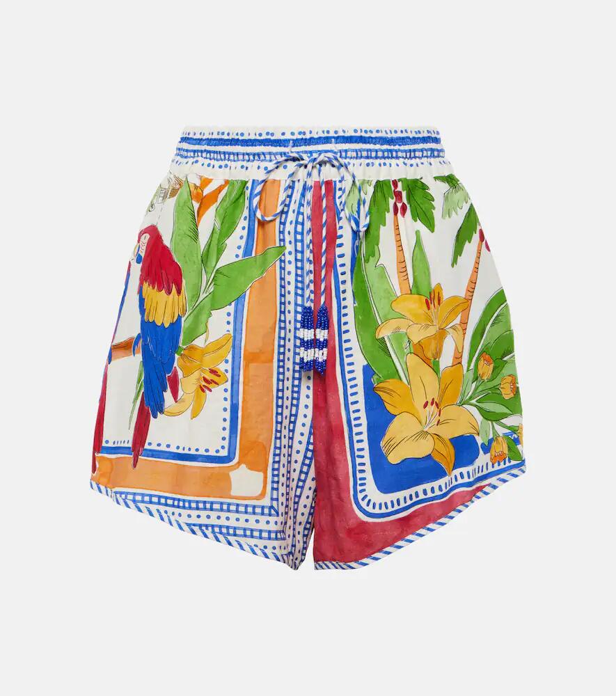 Farm Rio Tropical Destination linen-blend crochet shorts Cover