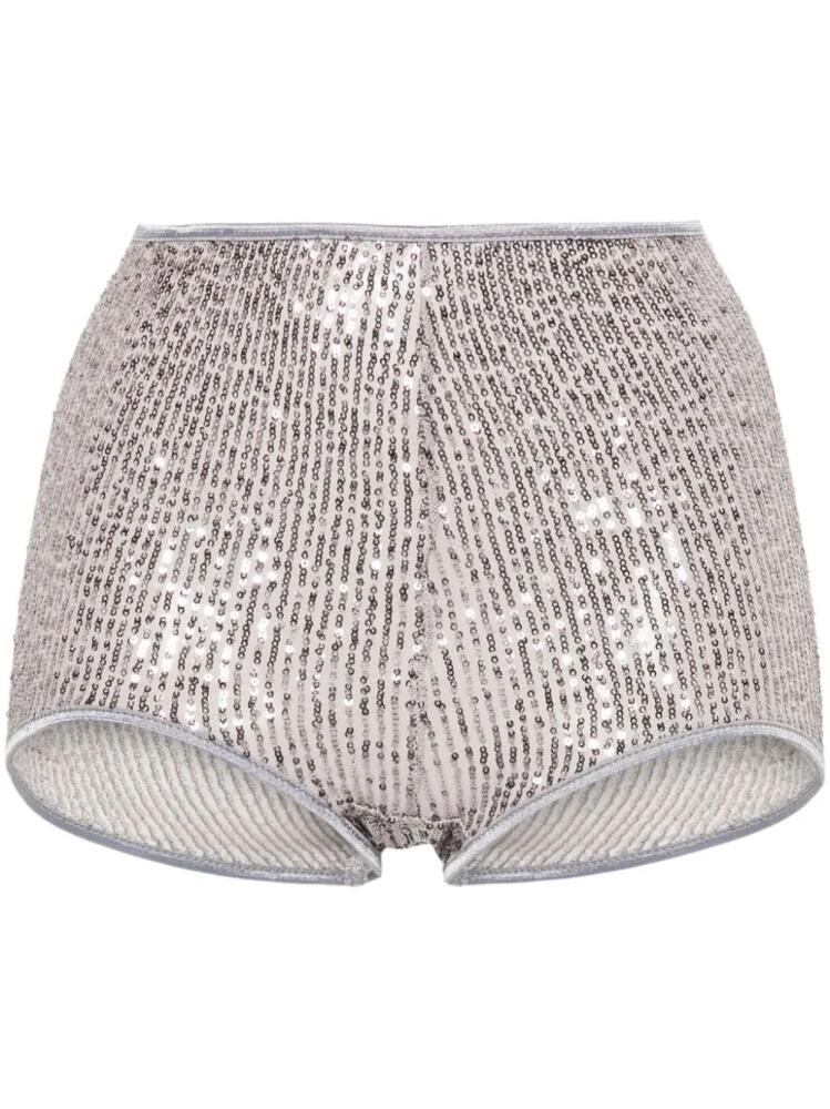 Alchemy x Lia Aram sequin-embellished shorts - Grey Cover