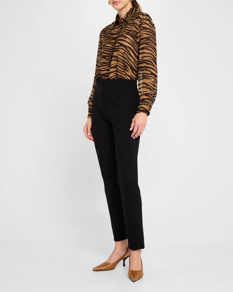 Max Mara Studio Valzer Sheer Animal-Print Shirt Cover