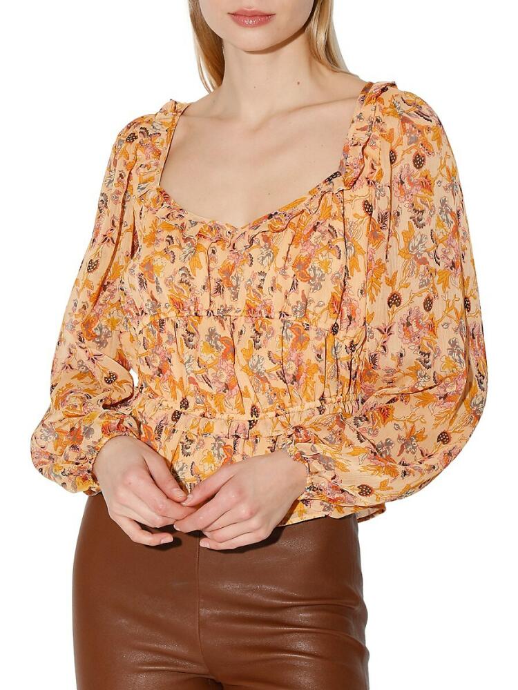 Walter Baker Women's Myka Chiffon Top - Orange Multicolor Cover