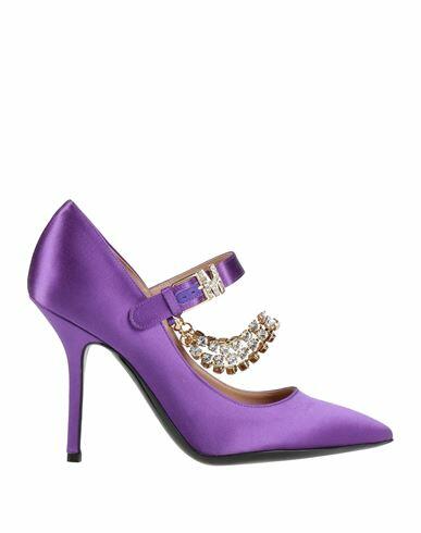 Moschino Woman Pumps Purple Textile fibers Cover