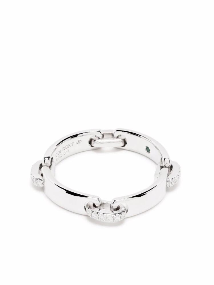 Courbet 18kt recycled white gold CELESTE laboratory-grown diamond band ring - Silver Cover