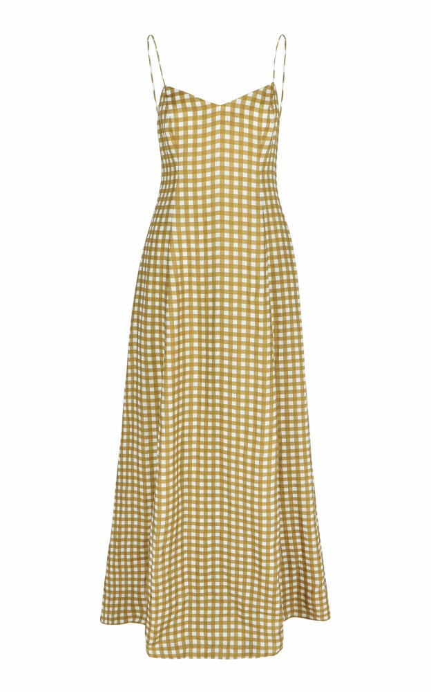 Bernadette - Aria Gingham Linen Maxi Dress - Brown Cover