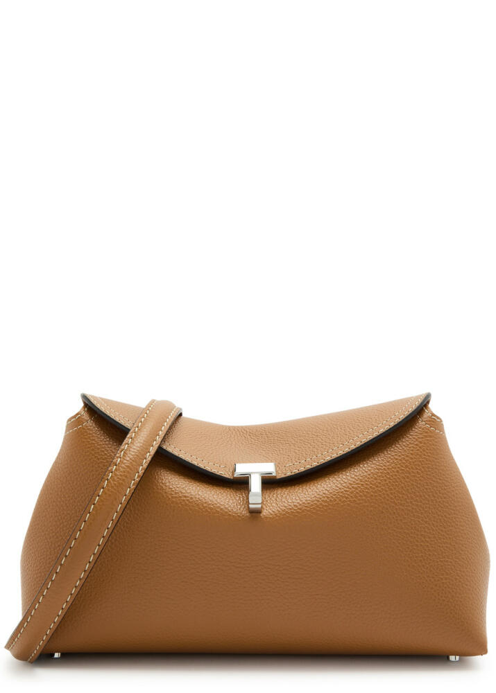 Toteme T-Lock Leather Clutch - Tan Cover