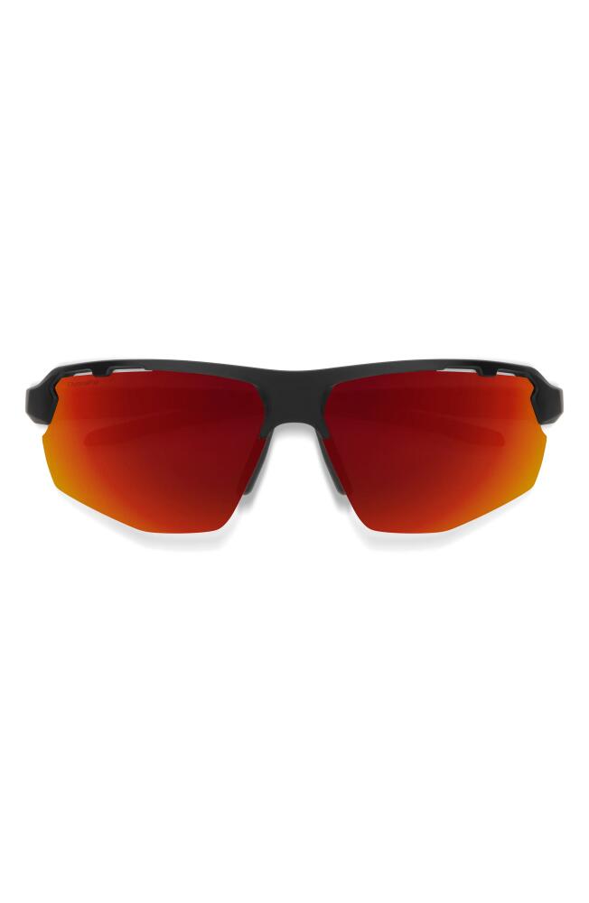 Smith Resolve 70mm ChromaPop Oversize Shield Sunglasses in Matte Black /Red Mirror Cover