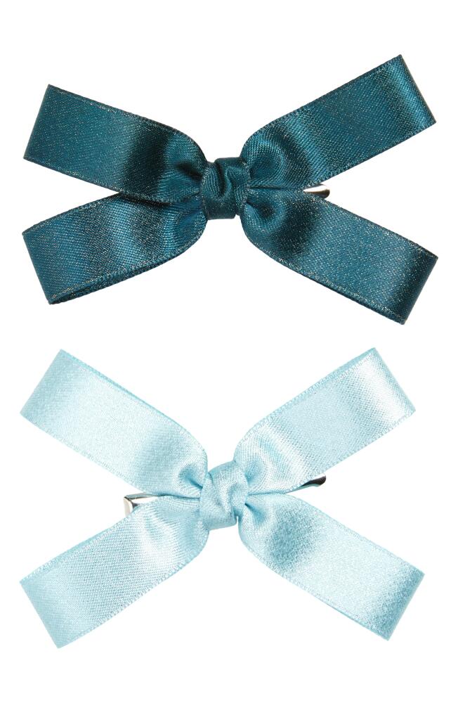 BP. 2-Pack Bow Alligator Hair Clips in Green- Blue Cover