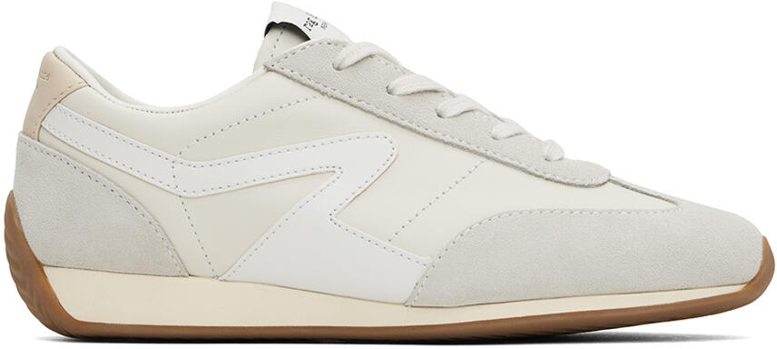 rag & bone White Slim Suede Retro Runner Sneakers Cover