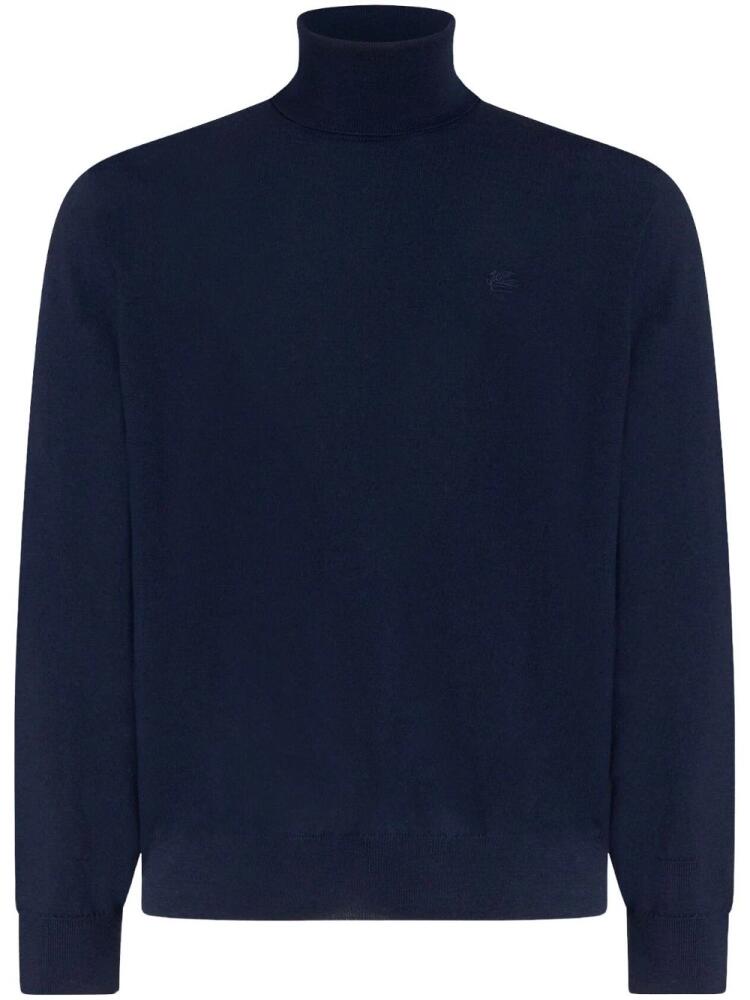 ETRO roll-neck virgin wool jumper - Blue Cover