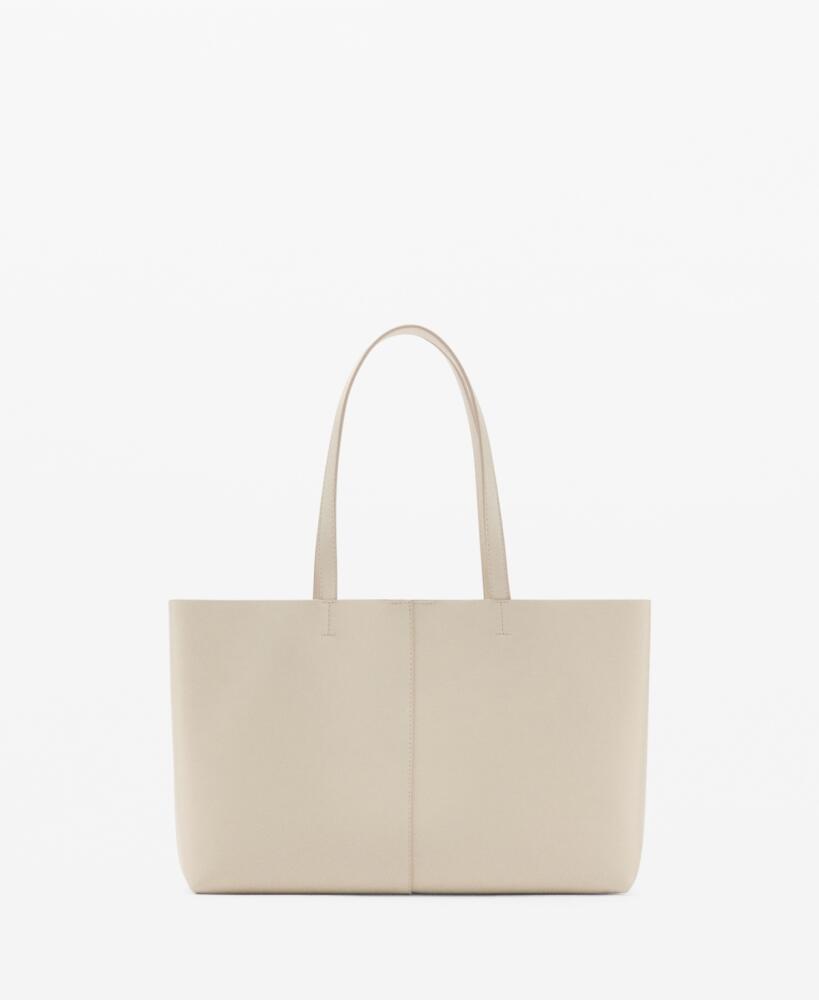 Mango Women's Leather-Effect Shopper Bag - Off White Cover