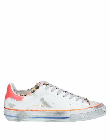 Hidnander Woman Sneakers White Soft Leather, Textile fibers Cover