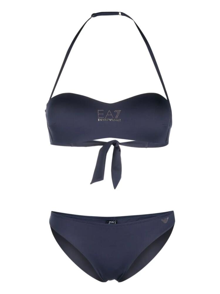 Ea7 Emporio Armani logo-embellished bikini set - Blue Cover