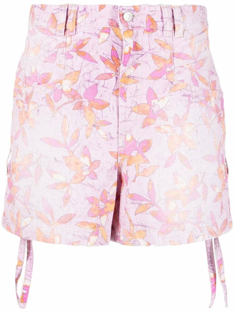 ISABEL MARANT Naesqui floral print denim shorts - Pink Cover