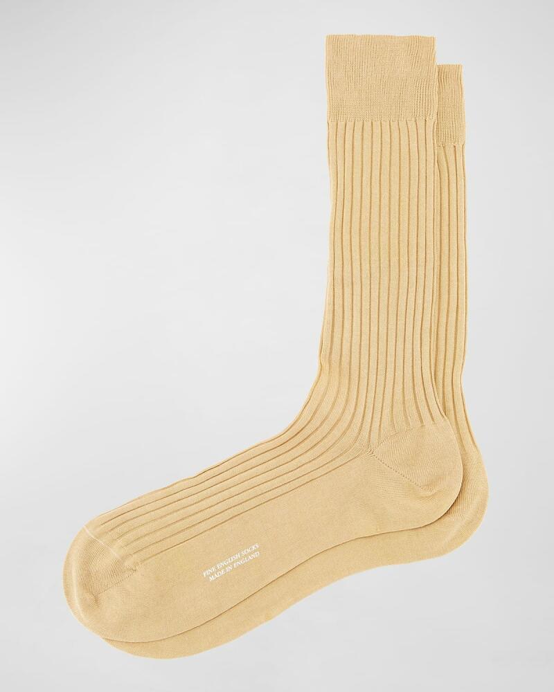 Pantherella Mid-Calf Stretch-Lisle Dress Socks Cover