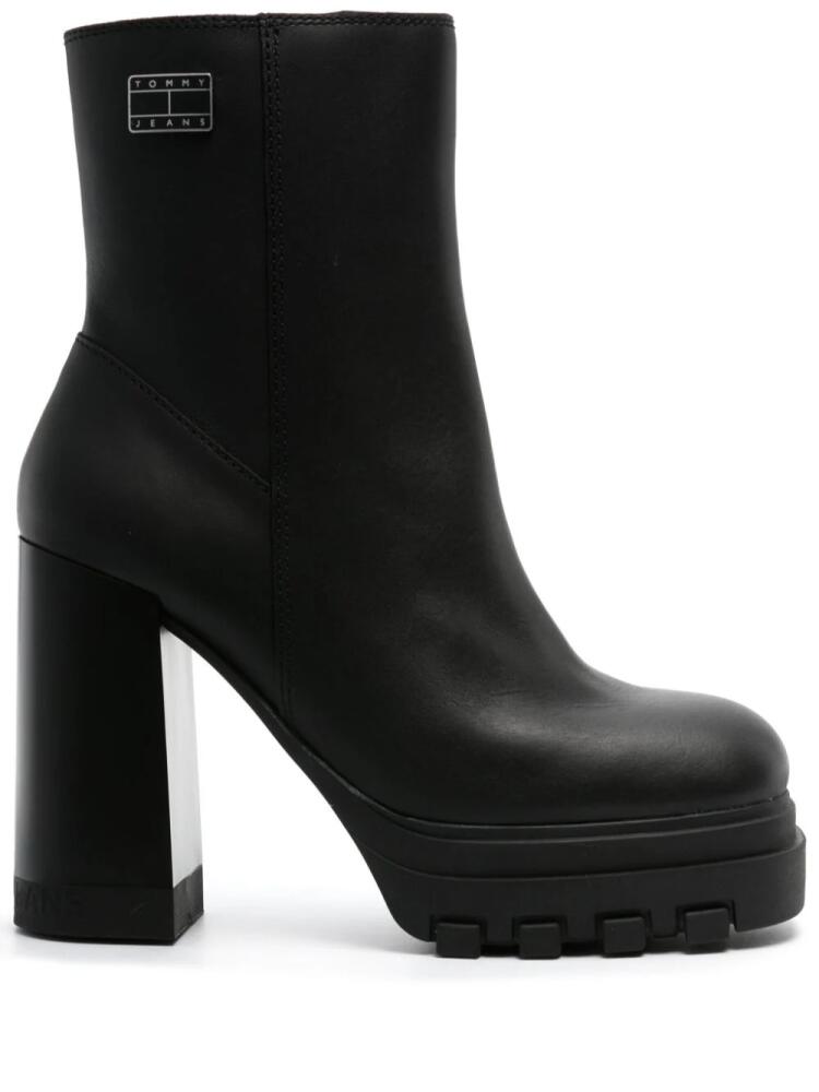 Tommy Jeans 120mm logo-print ankle boots - Black Cover