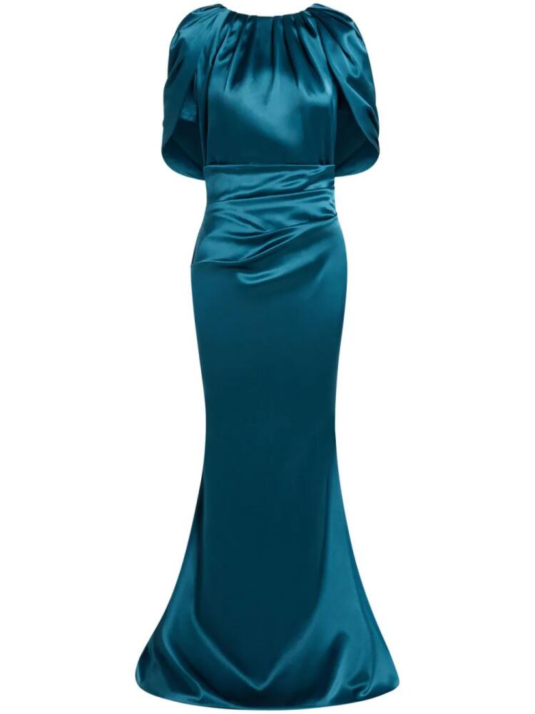 Talbot Runhof draped satin gown - Blue Cover