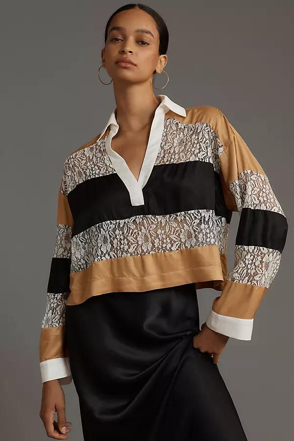 Maeve Long-Sleeve Paneled Rugby Top Cover