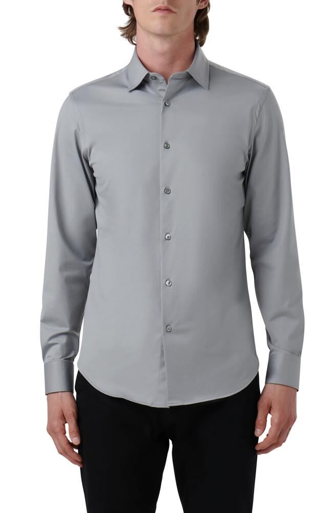 Bugatchi James OoohCotton® Button-Up Shirt in Platinum Cover