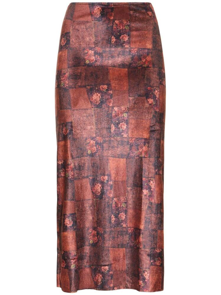 WEWOREWHAT Printed Stretch Jersey Maxi Skirt Cover