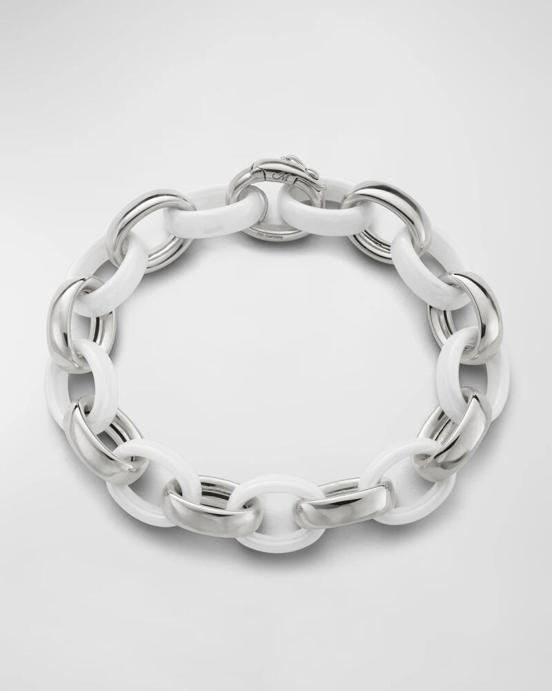 Monica Rich Kosann Sterling Silver Marilyn XL Ultra Bracelet with Alternating Ceramic Links, 8"L Cover