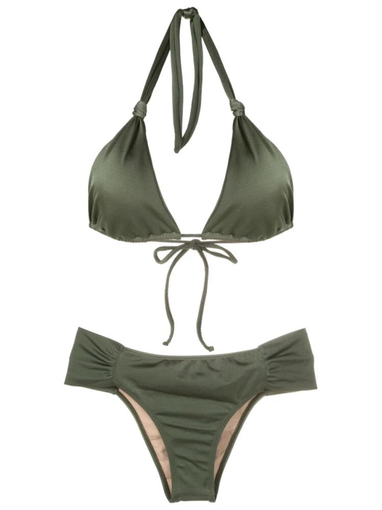 Brigitte knot-detail triangle-cup bikini - Green Cover