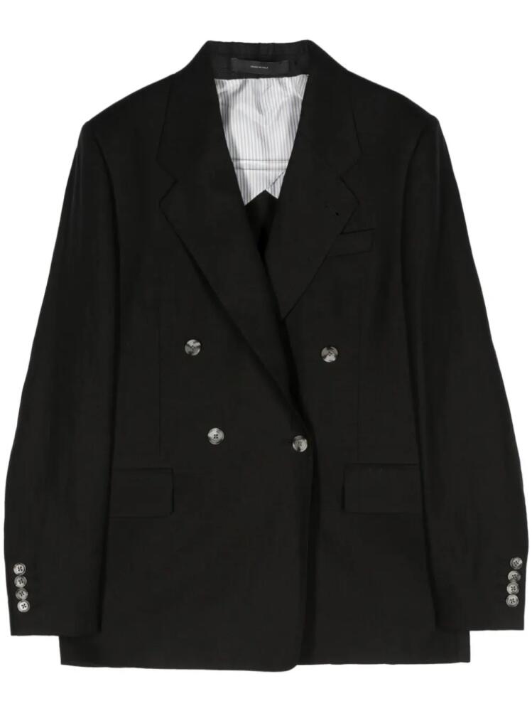 Paul Smith double-breasted linen blazer - Black Cover