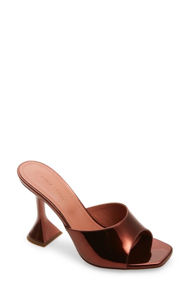 Amina Muaddi Lupita Metallic Slide Sandal in Mirror Brown Cover