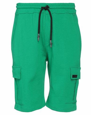 Takeshy Kurosawa Man Shorts & Bermuda Shorts Green Cotton Cover